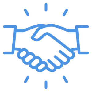 blue Icon shaking hands Making a auto repair deal